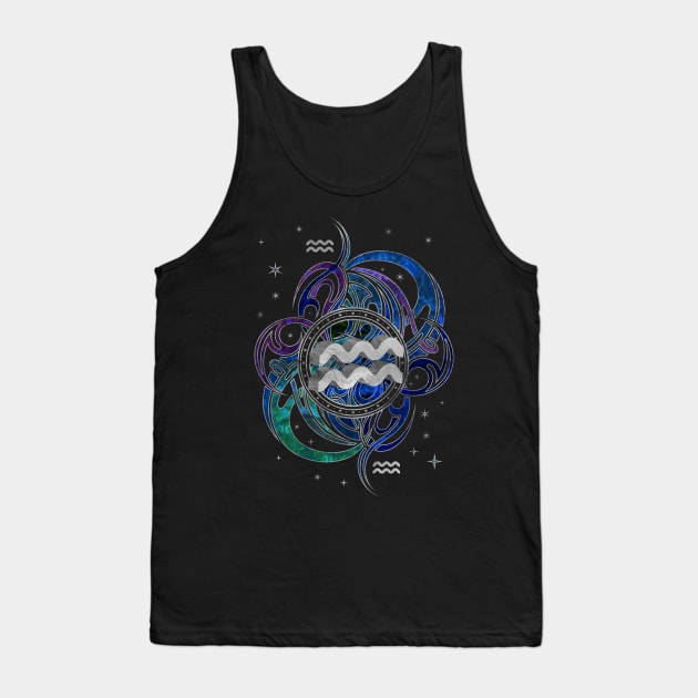 Aquarius Zodiac Sign Air Element Tank Top by Nartissima